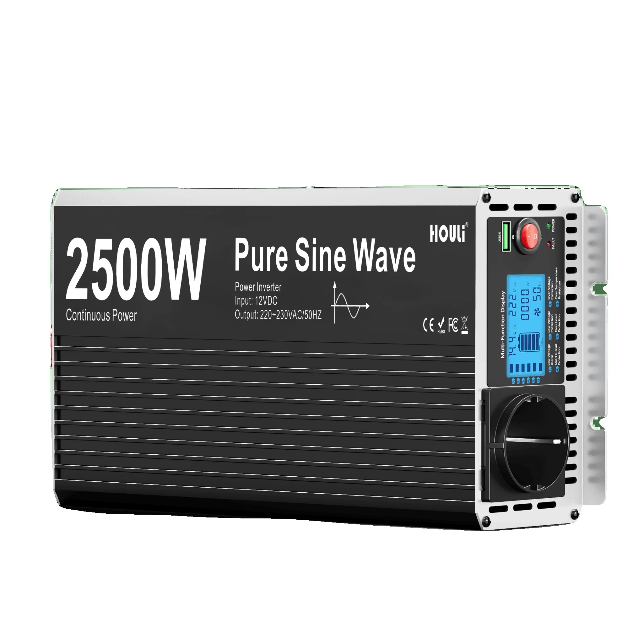 Wechselrichter, Reine Sinuswelle Ausgang, Intelligente Überwachung, Spitzenleistung 5000w-a, Europa-e, 24v-b, 220v-e