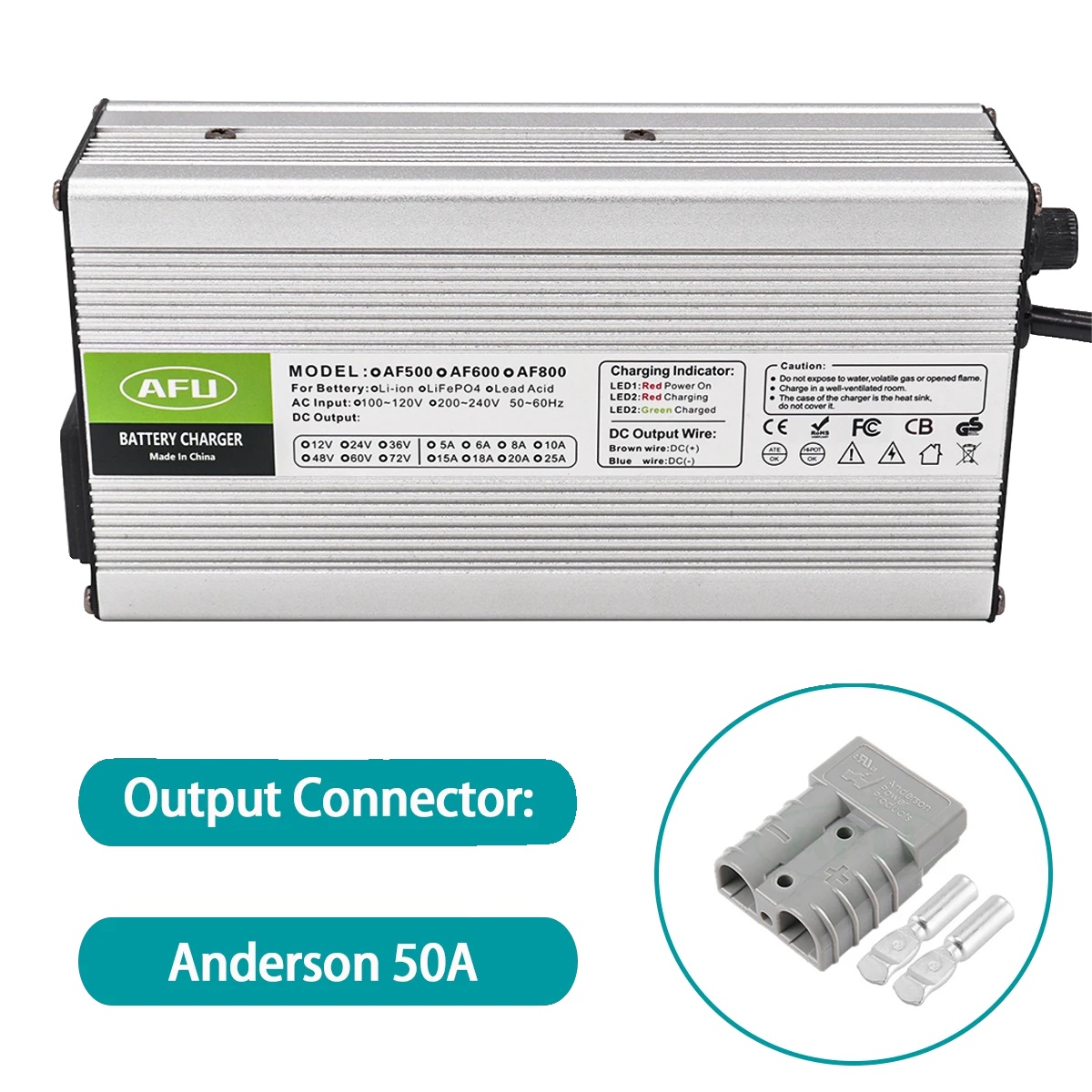 Batterieladegerät, 15a Ausgang, Intelligenter Lademodus, Anderson 50a, Eu(200-240v)-b