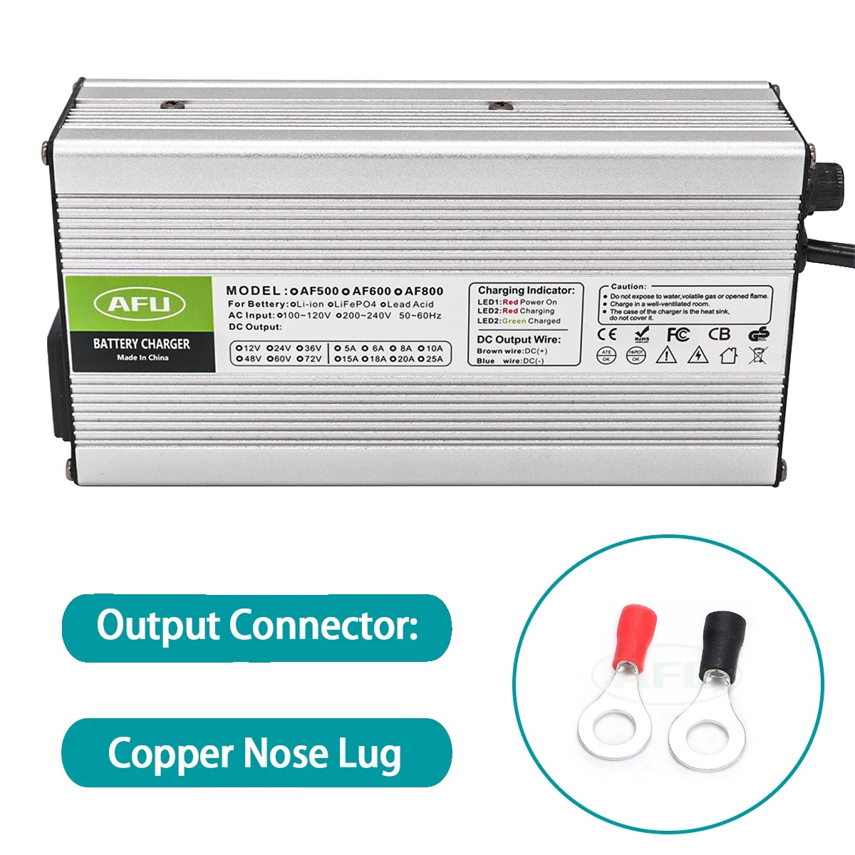 Batterieladegerät, 15a Ausgang, Intelligenter Lademodus, Kupfer-nasenanschluss, Eu(200-240v)-a