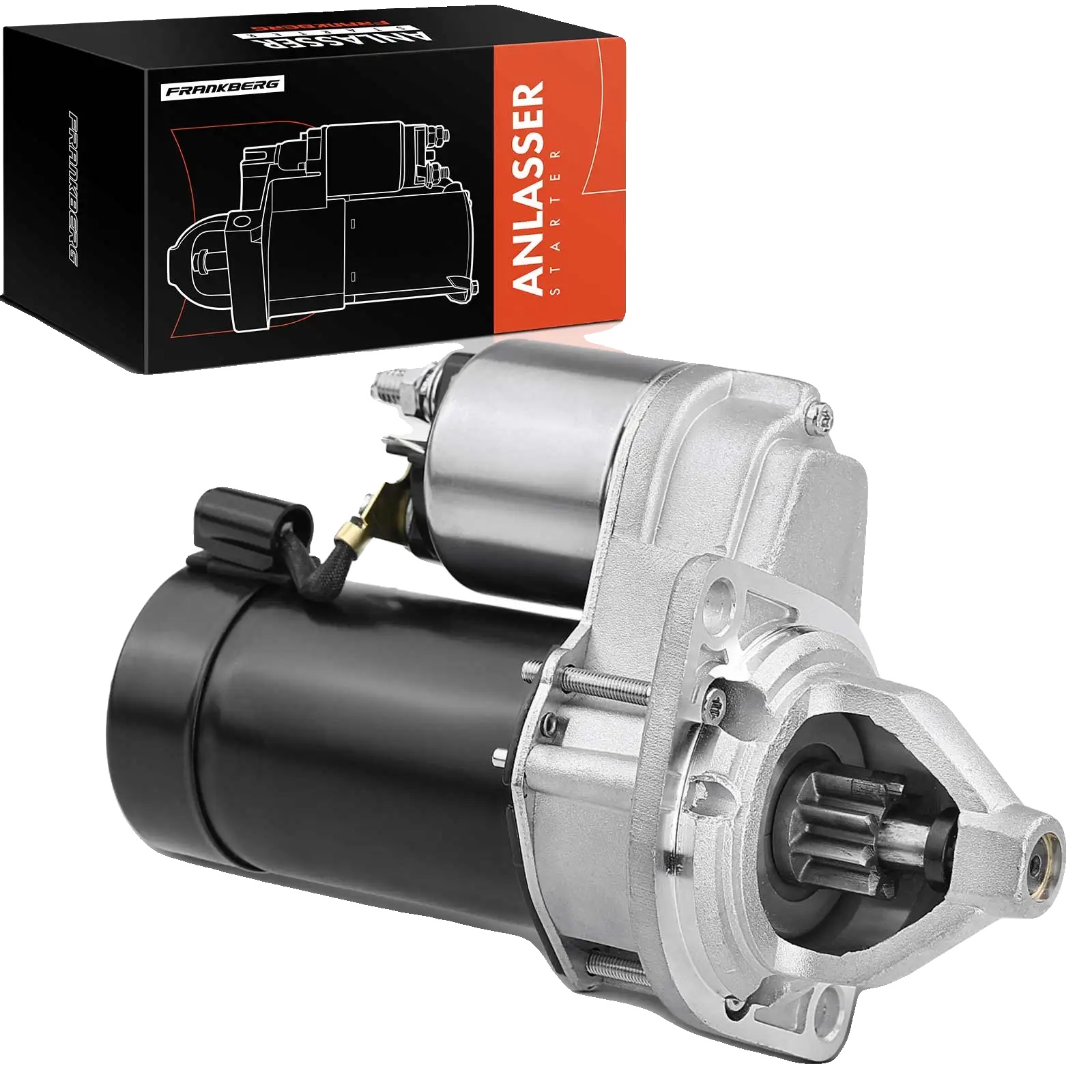 Anlasser, 1,1 Kw, 12 V, 9 Zähne, 2 Montageschrauben, Linksrotation