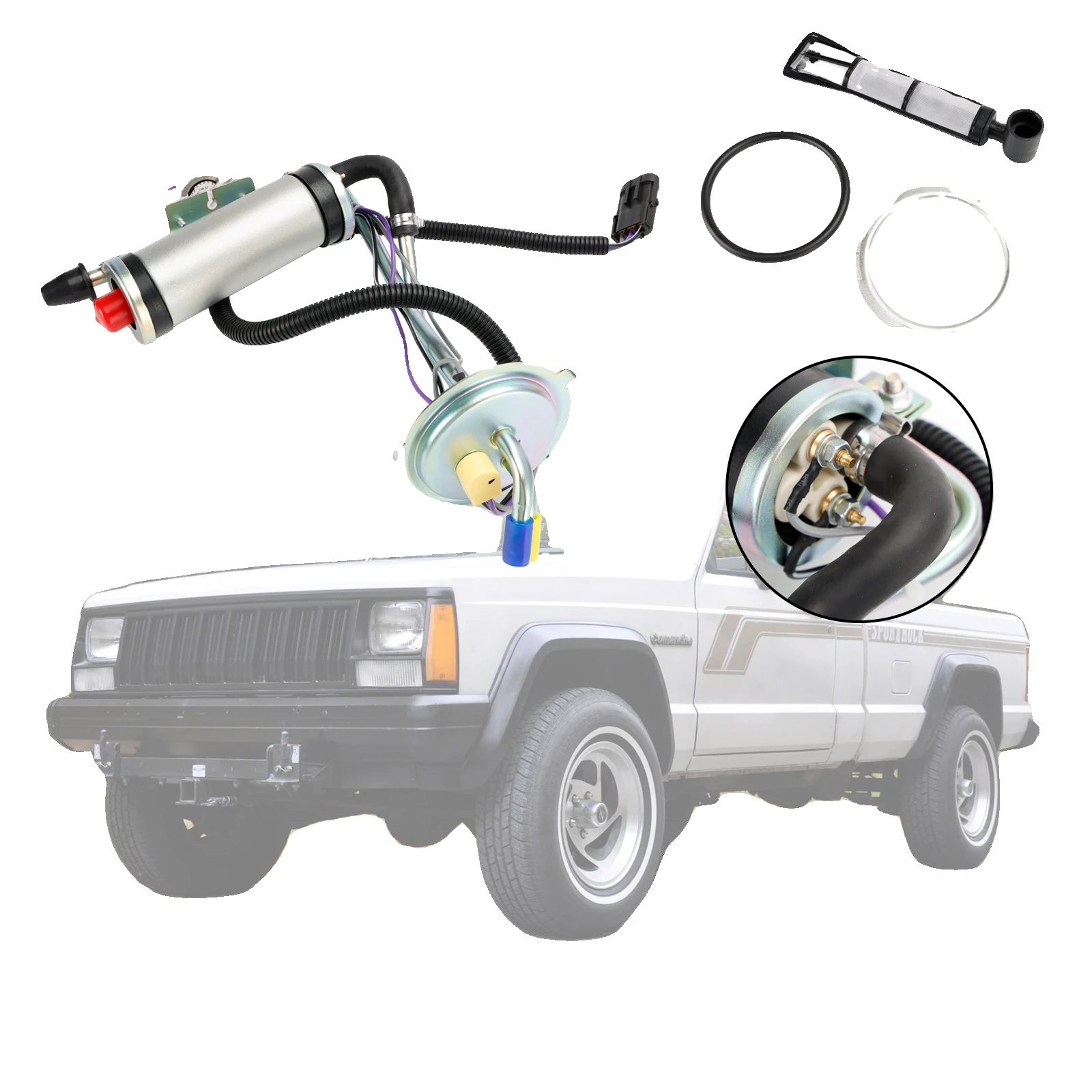 Kraftstoffsendereinheit, 12 V, 45 Gallonen Pro Stunde, 90-110 Psi, Kompatibel Mit Jeep Comanche Mj, Ohm-bereich: Voll 80-90 Leer 0-5