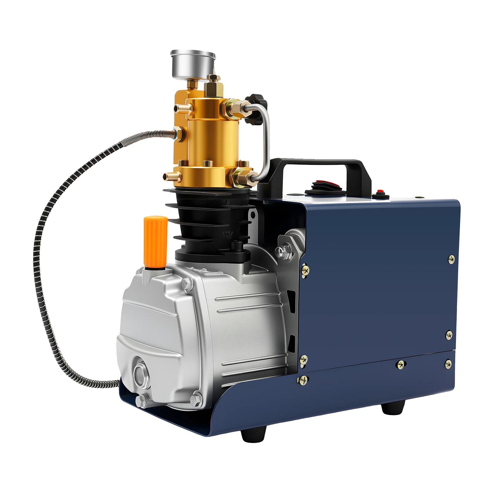Luftkompressor, Kupfermotor, 80l/min Fördermenge, Blau