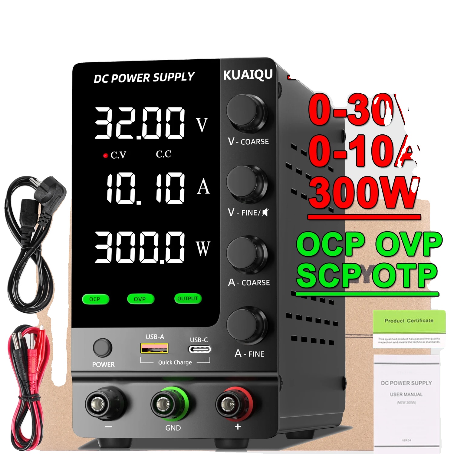 Dc-netzteil, Einstellbare Spannung, Schutzfunktionen, Sps-c3010s