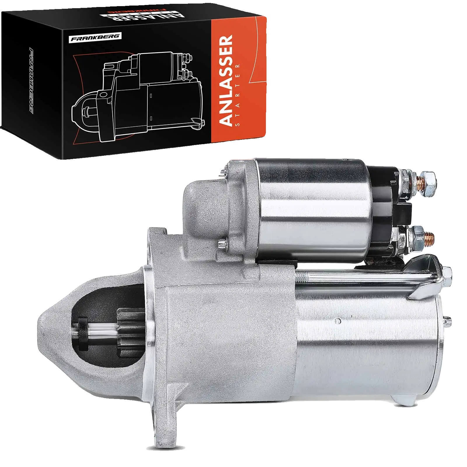 Anlasser, 1,1 Kw Startleistung, 12 V Spannung, 9 Zähne, Rechtsdrehung, 2 Montageschrauben