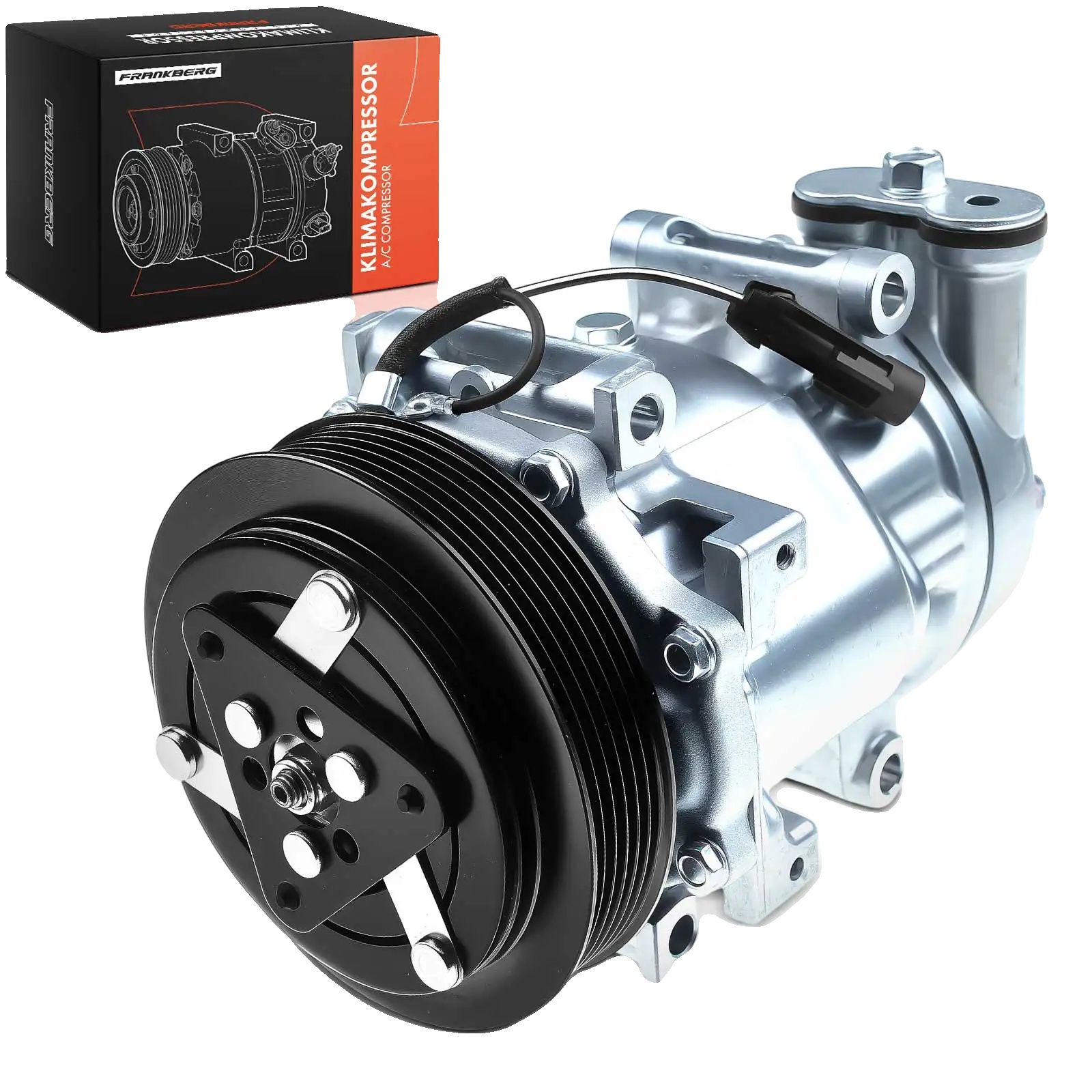 Klimakompressor, 125 Mm Riemendurchmesser, 12 V Nennspannung, R134a Kältemittel, 6 Rippen, Kompatibel Mit Alfa Romeo Fiat Und Lancia