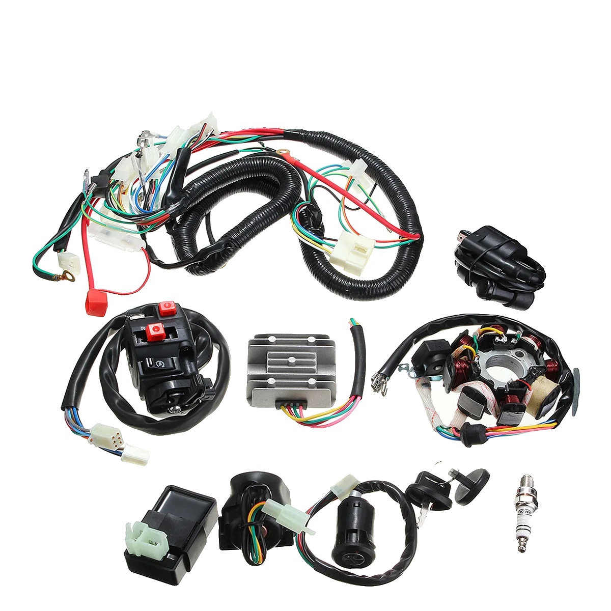 Zündkabelbaum-set, 12v Ac Spannung, Komplettes Elektronik-kit, Kompatibel Mit 125cc-300cc Motoren, Langlebige Konstruktion, Ccc-zertifiziert