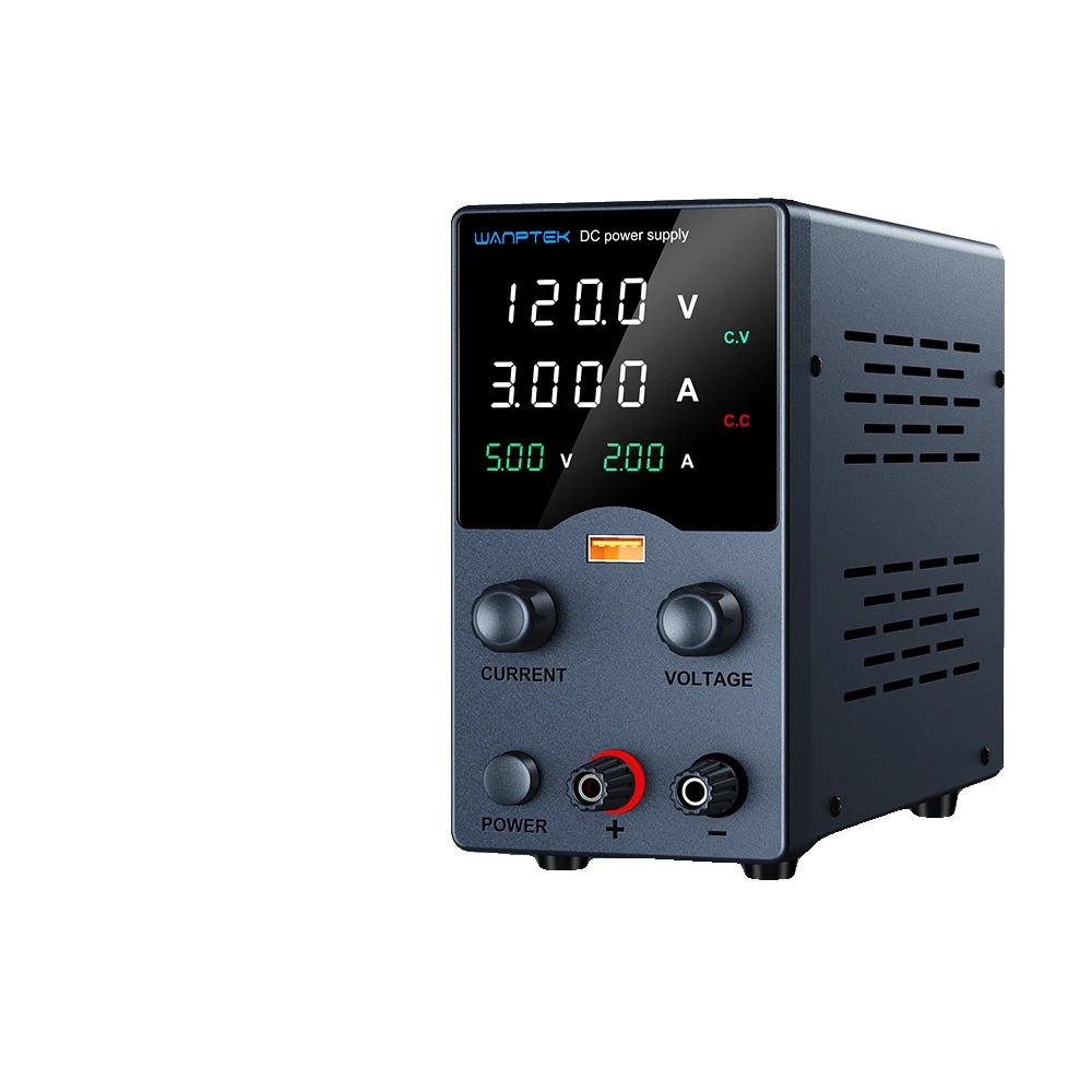 Dc-netzteil, Einstellbar 30v 10a, Usb-schnellladefähigkeit, Schwarz 120v 3a