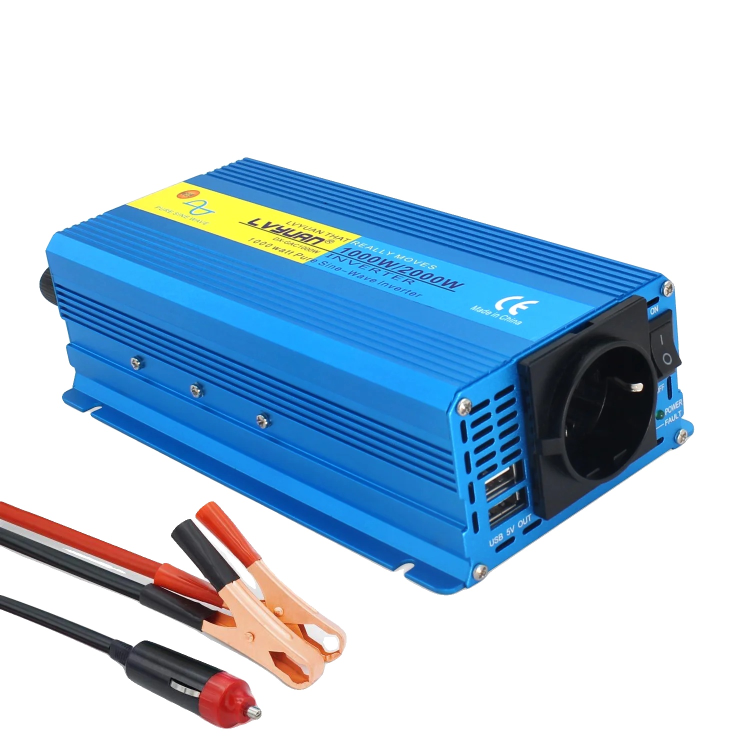 Wechselrichter, Reine Sinuswelle, Mehrere Stromausgänge, 2000w 24v 220v Eu