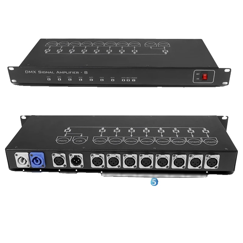 Dmx-signalverstärker, 8-kanal-verteilung, Professionelle Bühnenbeleuchtung, Warmes Licht, Eu-stecker