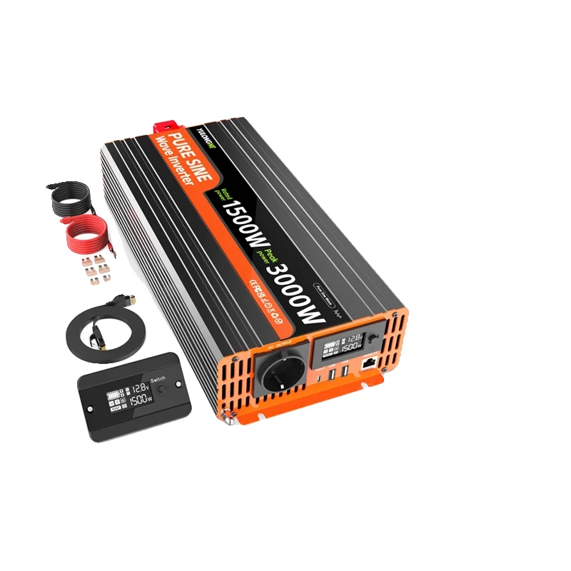 Spannungswandler, 1500w Dauerleistung, 3000w Spitzenleistung, Dc 12v Eingang, Ac 230v Ausgang, 2 Usb- Und 1 Type-c-anschluss