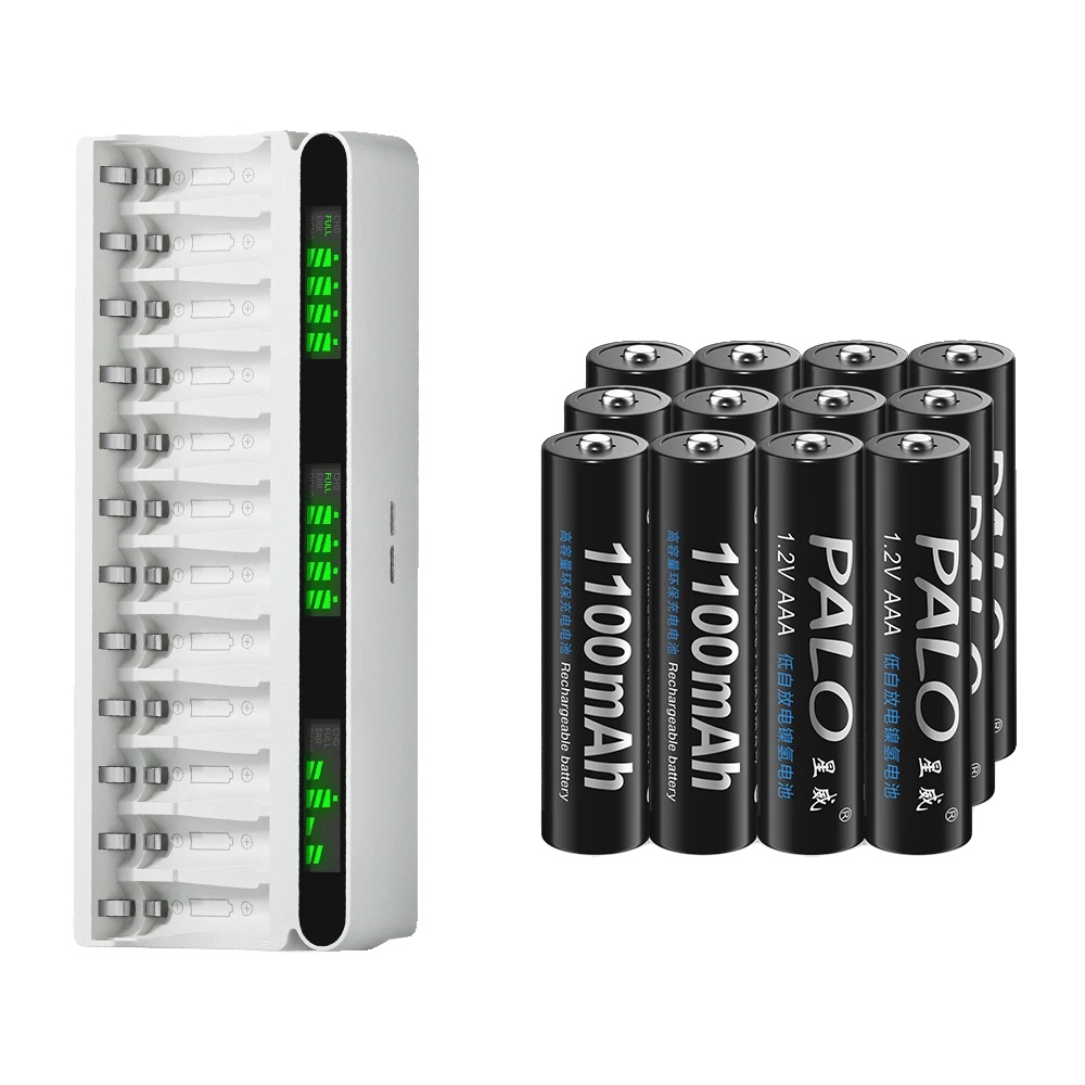 Aaa Wiederaufladbare Batterie, 1100mah Kapazität, Umweltfreundlich, 12 Batterie 1 Ladegerät