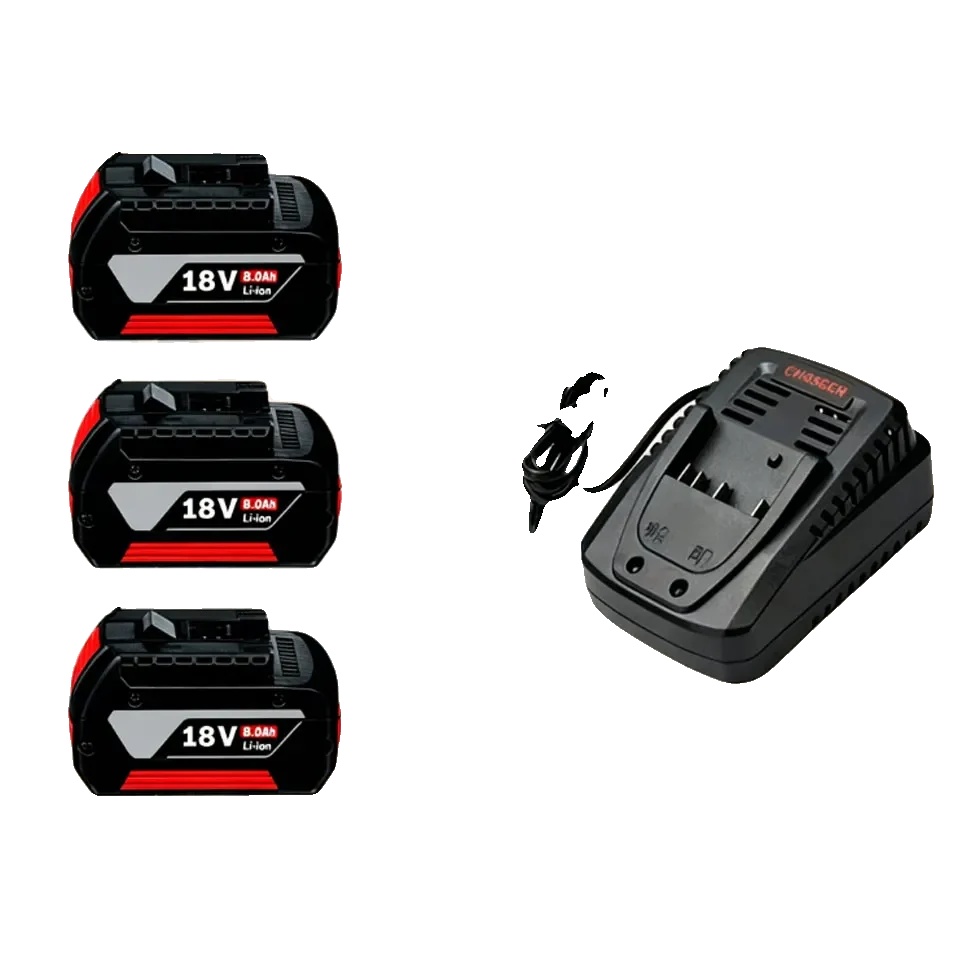 Lithium-ionen-batterie, 18v, 8000mah Kapazität, 3pcs-ladegerät, 18v-a