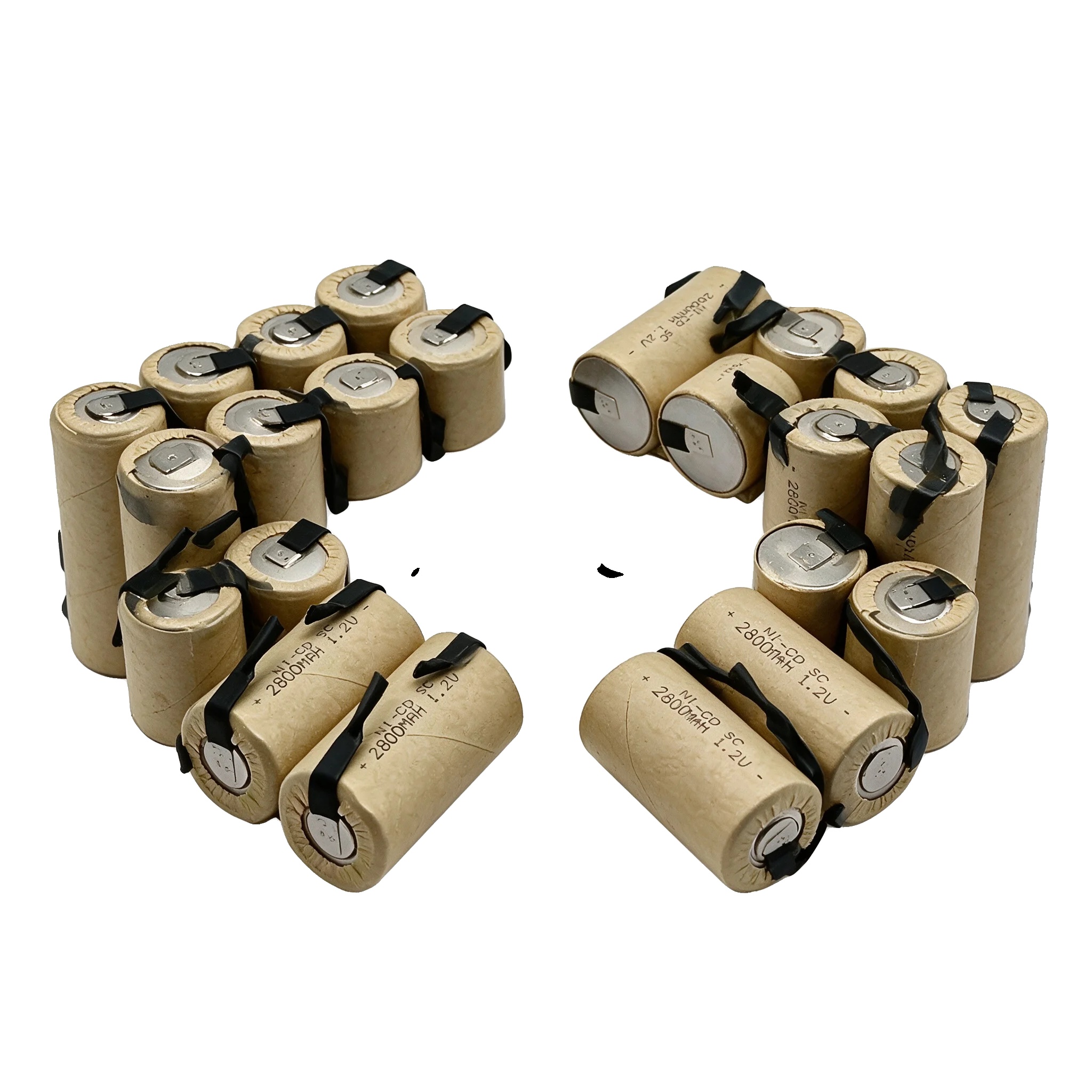 Wiederaufladbare Ni-cd-batterie, 2800mah Kapazität, Sub C Größe, 20stück Batterie, 1,2v-a