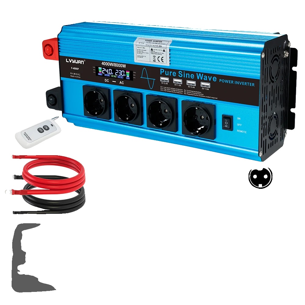 Wechselrichter, Reine Sinuswelle, Usb-ausgang, 24v 8000w Eu