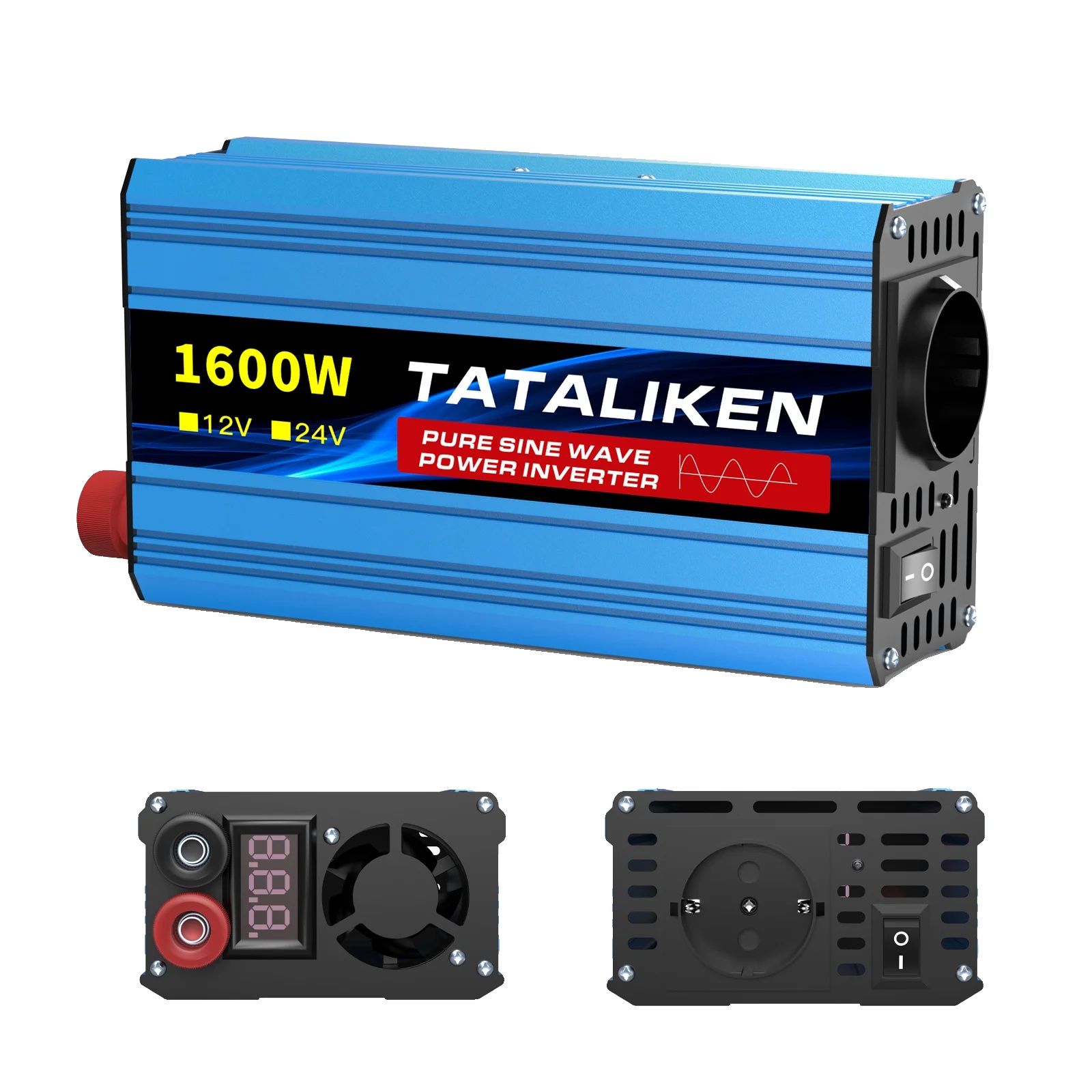 Reiner Sinuswellenwechselrichter, 1600w, Digitale Anzeige, 12v1600w 220v50hzeu