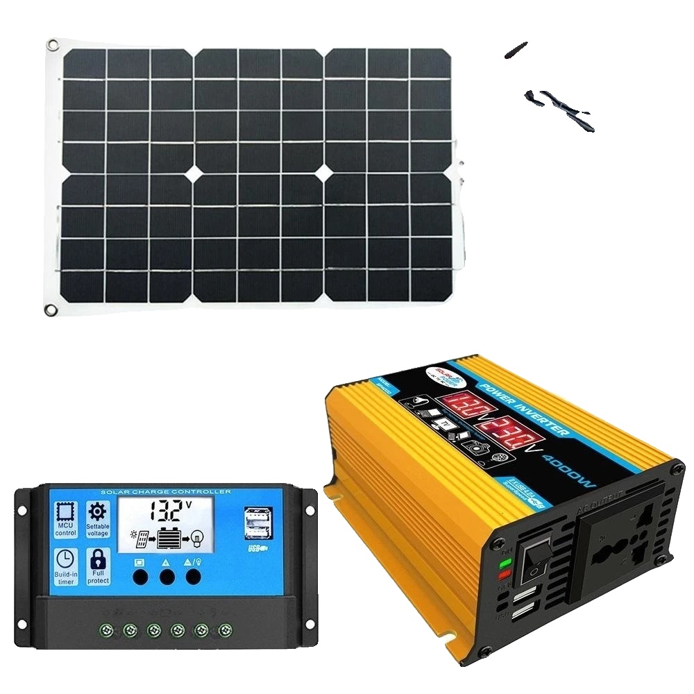 Solarenergiesystem, 4000w Wechselrichter, Effizientes Solarpanel, 4000w 12v Zu 220v