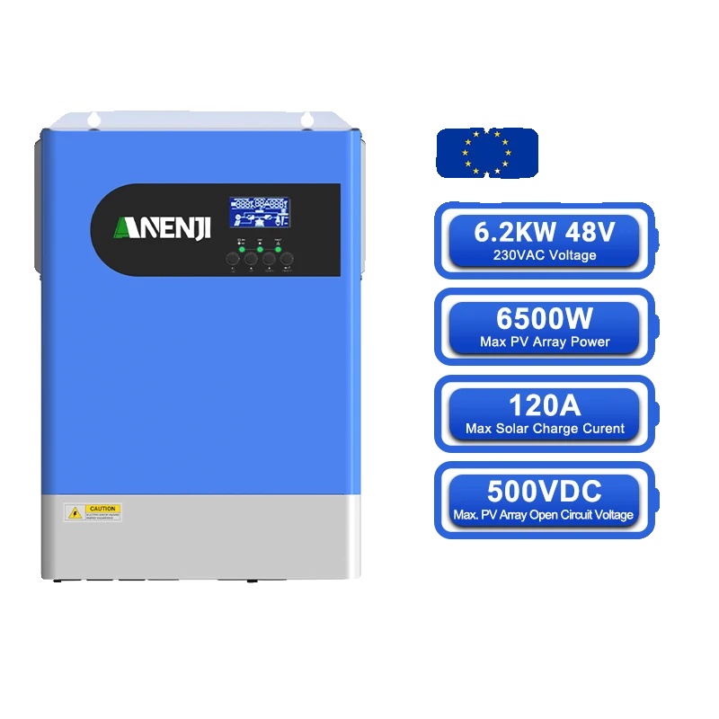 Solarwechselrichter, Reine Sinuswelle, 6,2 Kw Leistung, Anj-hhp-ii-6.2kp-wifi, 220-240v, 48v