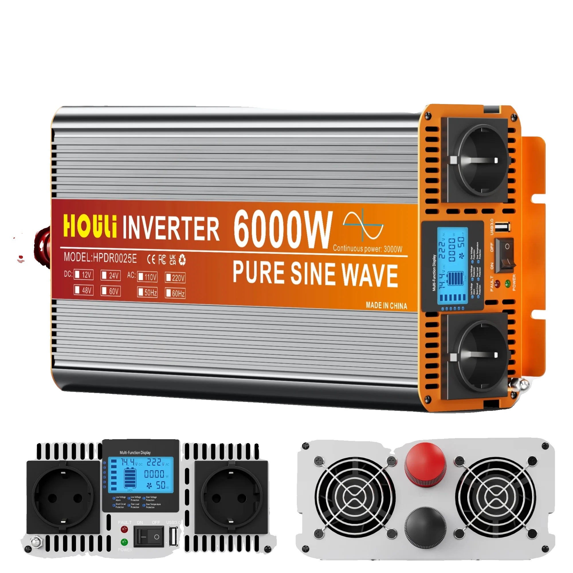 Solarwechselrichter, Breite Kompatibilität, Intelligente Überwachung, 6000w, 12v-220v
