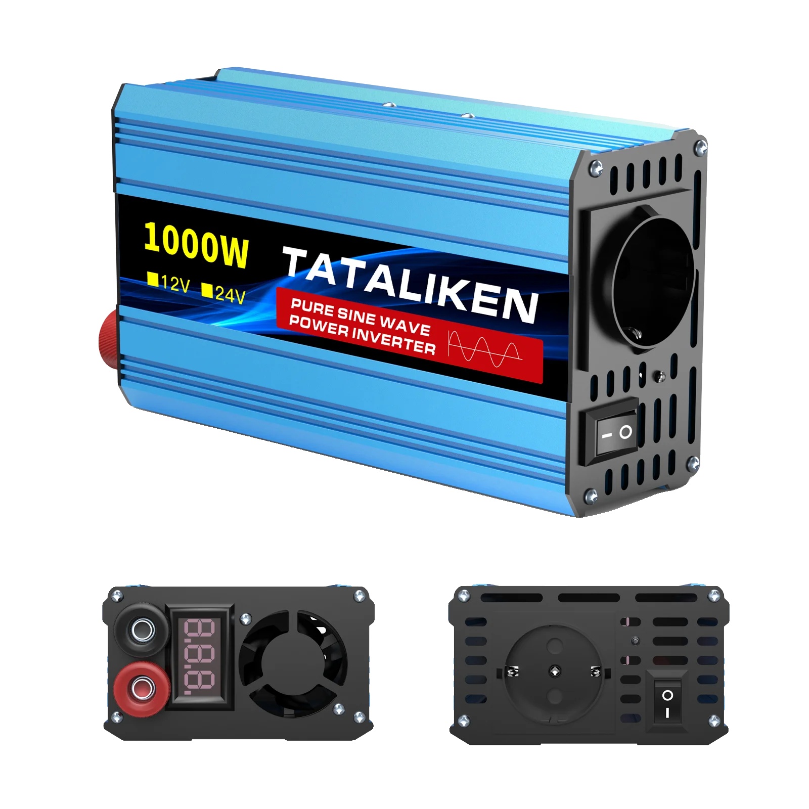 Wechselrichter, Dual Eu-steckdosen, Intelligenter Kühlventilator, 12v1000w 220v50hzeu