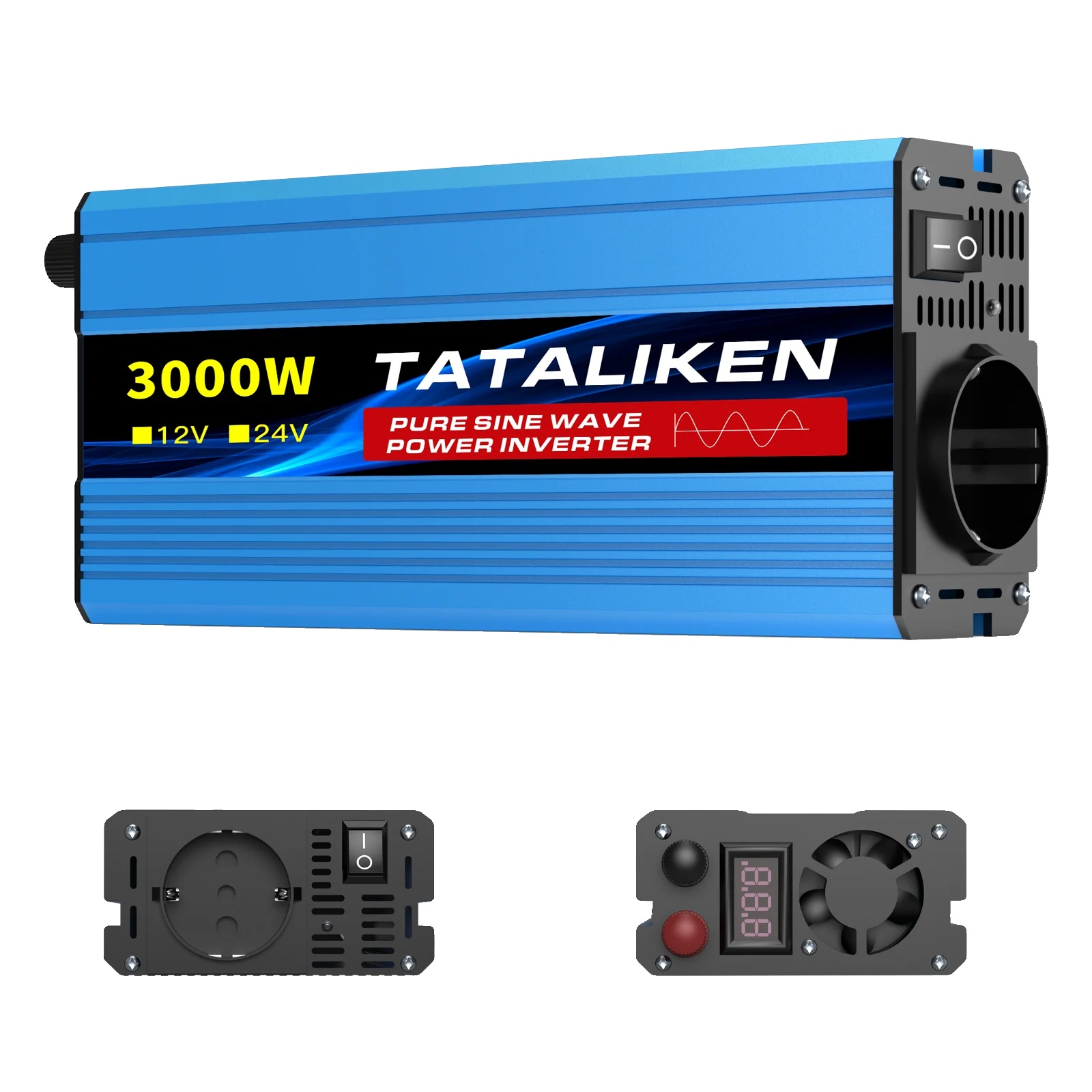 Wechselrichter, Dual Eu-steckdosen, Intelligenter Kühlventilator, 12v3000w 220v50hzeu