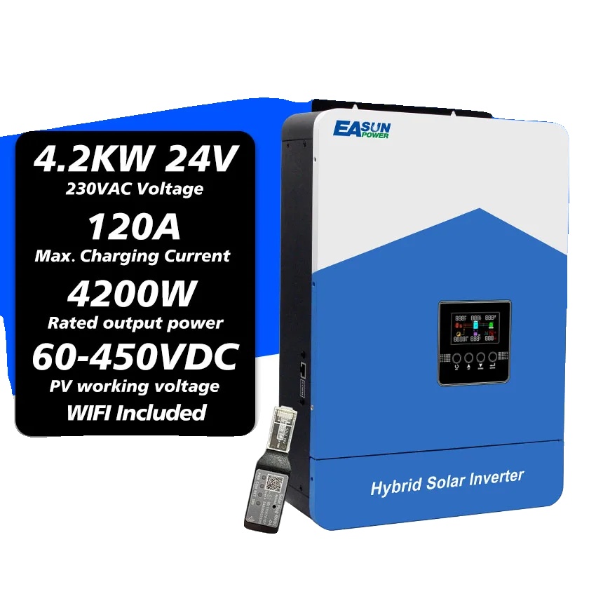 Hybridwechselrichter, Reine Sinuswelle, Intelligentes Batteriemanagement, 4.2kw 24v Wifi