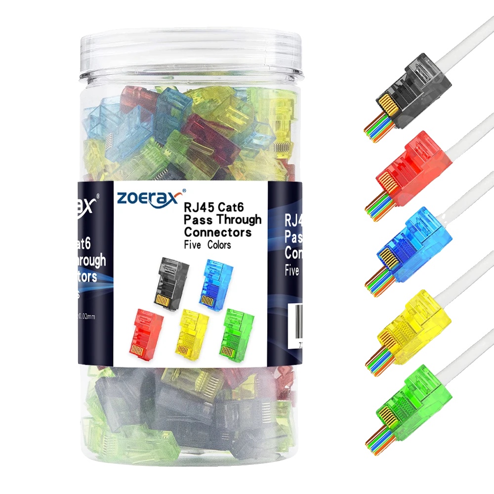 Rj45 Durchgangsstecker, Verbesserte Abschluss, Gigabit Ethernet-kompatibel, Mischfarbe
