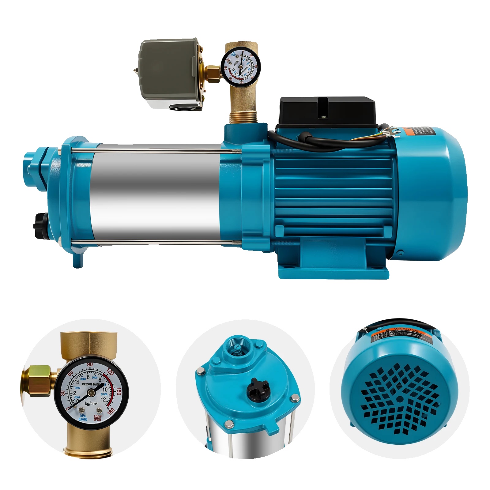 Wasserpumpe, Selbstansaugend, Hohe Effizienz, 220v, Cyan, Eu