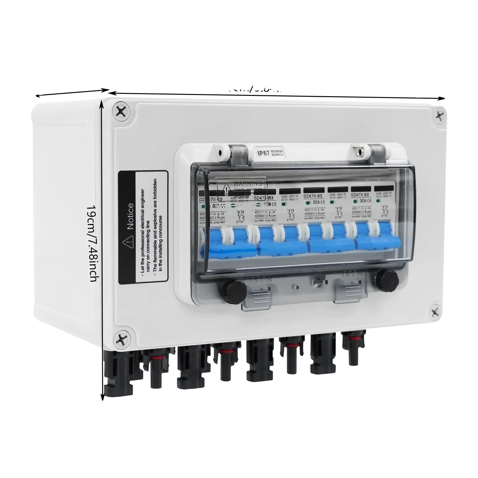 Pv Kombinationsbox, Überspannungsschutz, Wasserdichtes Design, 4 In 4 Out-30a, L-a