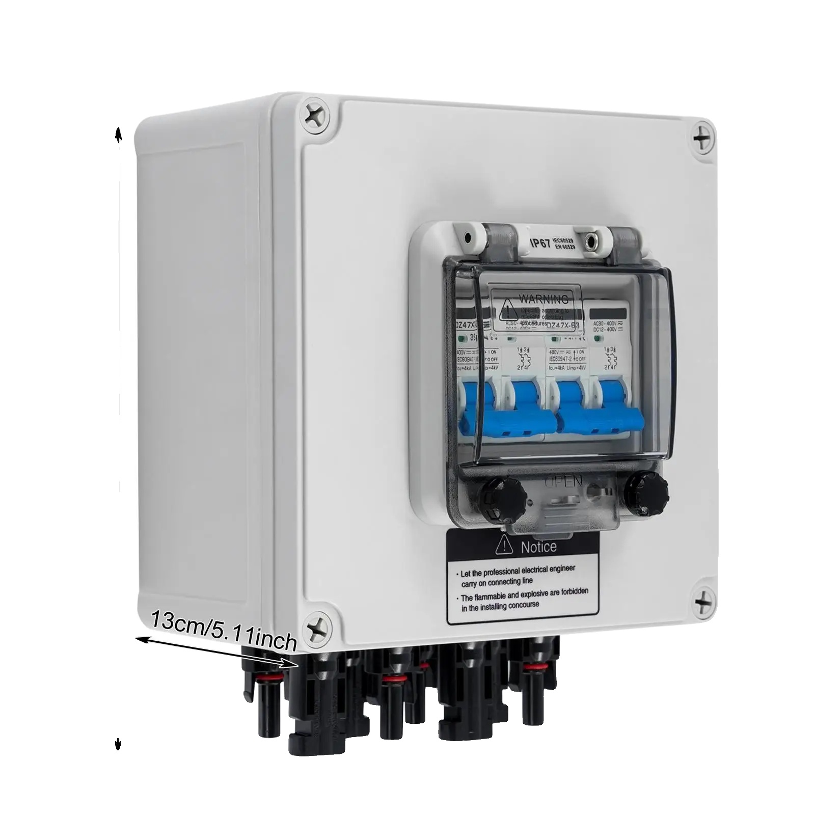 Pv Kombinationsbox, Überspannungsschutz, Wasserdichtes Design, 2 In 2 Out-30a, L