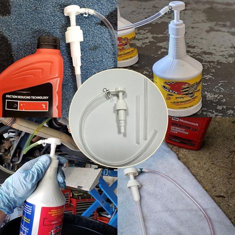 Ölpumpe Mit Zahnradantrieb Für Standard-ein-liter-flaschen, Inklusive 3/8-zoll-metall-drehgelenkanschluss Und 8-mm- Und 10-mm-adaptern, Geeignet Für Die Meisten Motoren