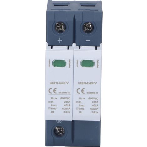 Überspannungsschutzgerät 2p 40 Ka Din-schienenmontage, Photovoltaik-gleichstrom-überspannungsableiter, Elektrisches Schutzgerät 600 V Dc