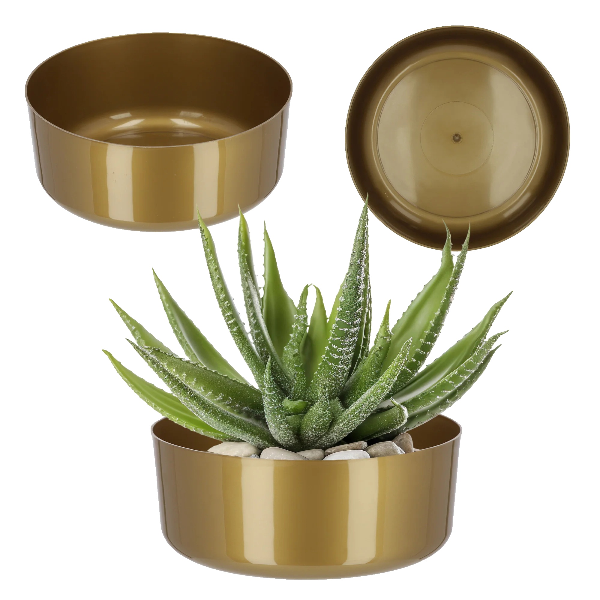 Blumentopfdeckel, Langlebiges Design, Innenpflanzenkompatibilität, Dunkelkhaki, Klein-b