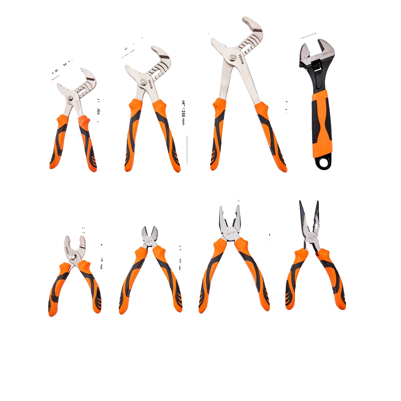 Zangen Set, Ergonomisches Design, Hohe Haltbarkeit, 6 Bis 12 Zoll 8 Sätze
