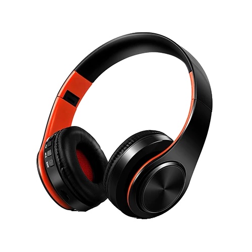 Headset, Drahtlose Verbindung, Lange Akkulaufzeit, Schwarz Orange