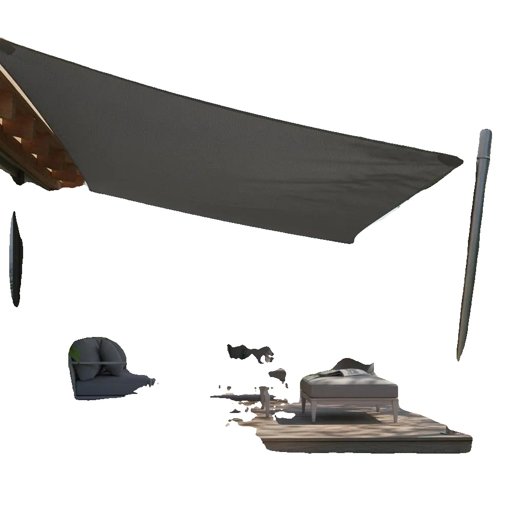 Gartenmarkise, Oxford-gewebe, Uv-schutz, Antracyt