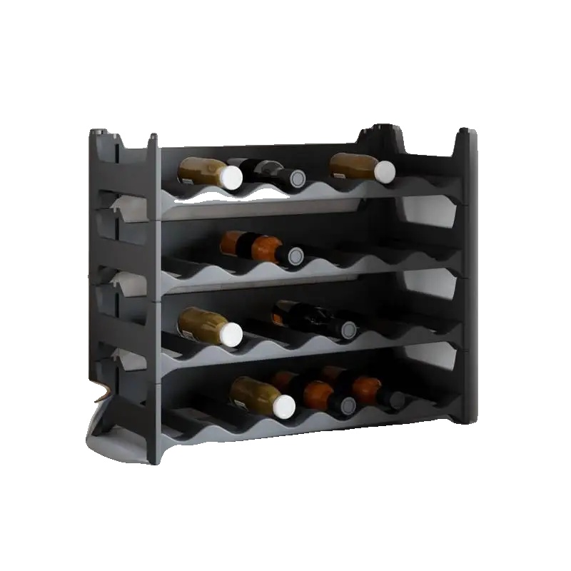 Weinregal, Platzsparend, Leicht Zu Reinigen, Anthrazit