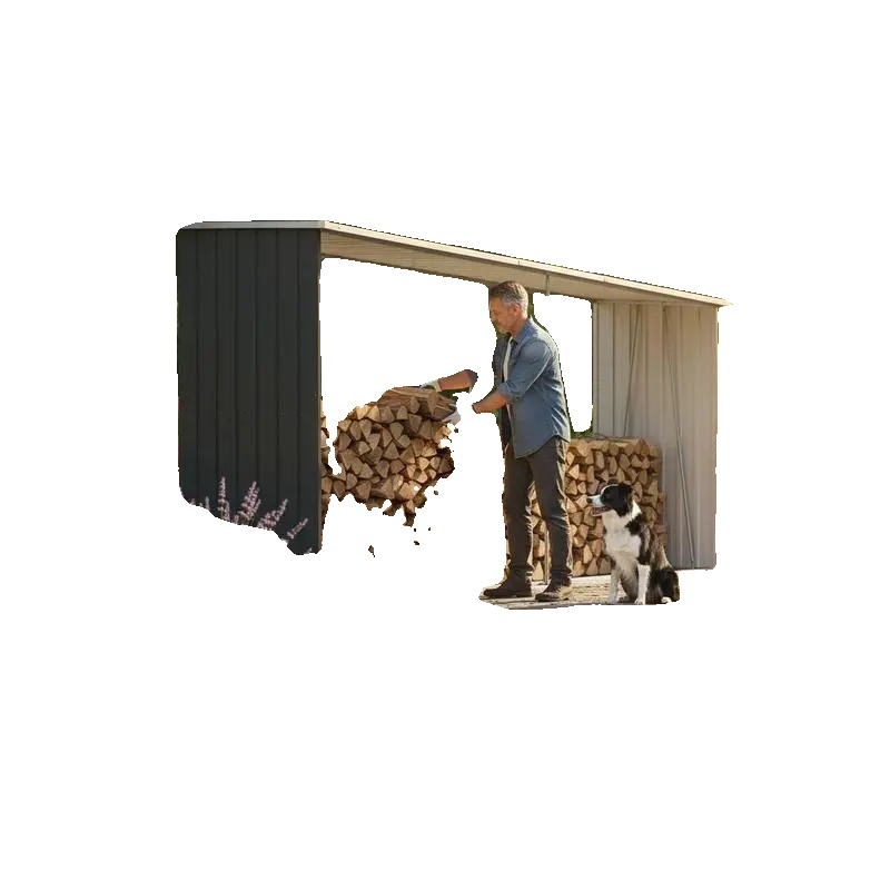 Lagerschuppen Für Holz, Langlebiger Verzinkter Stahl, Wetterbeständiges Design, Anthrazit