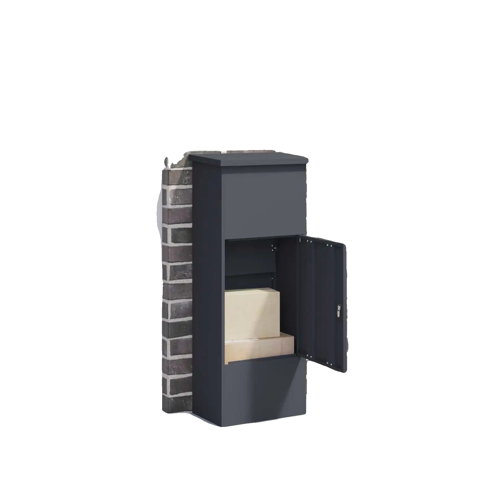 Paketabwurfbox, Stahlkonstruktion, Modernes Schlankes Design, Anthrazit