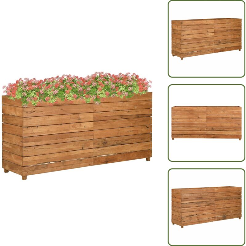 Hochbeet 150x40x72 Cm Teak Altholz Und Stahl - Hochbeet - Teakholz - Gartengeräte - Blumenerde - Pflanzenbehälter