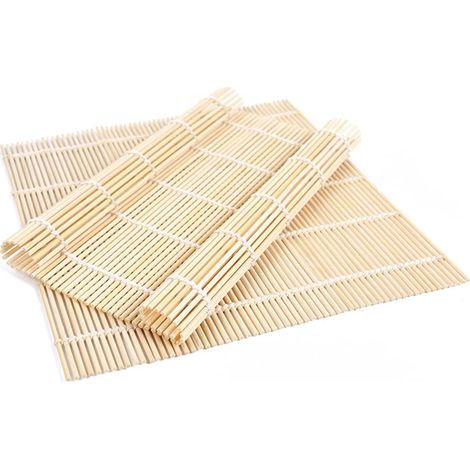 2-teilige Sushi-matte Aus Bambus, Sushi-maschine, Sushi-zubereitungsset, Sushi-matte Aus Bambus, Sushi-maschine (24 Cm X 24 Cm)