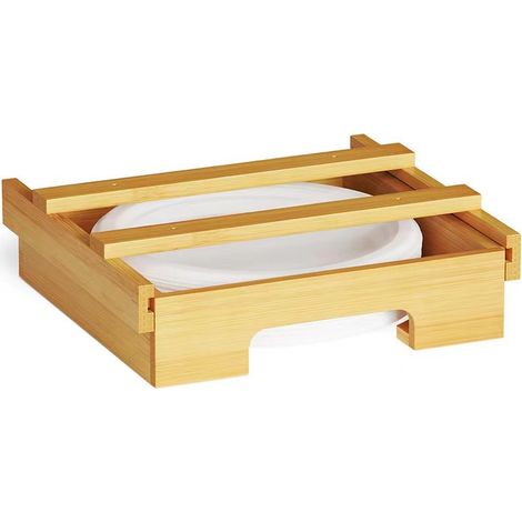 25 Cm Papierspender (benötigt Eine Lagertiefe Von 28,7 Cm), Bambusständer Für Die Montage Unter Dem Küchenschrank, Vertikaler Küchenspender Mit Bambuskugelbeutel.