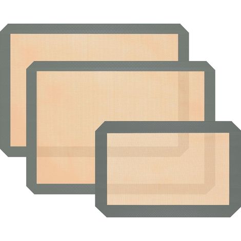3er-set Wiederverwendbare Silikon-backmatten – Antihaftbeschichtet Und Lebensmittelecht – Geeignet Für Kekse, Macarons Und Brot – Backzubehör Für Die Küche