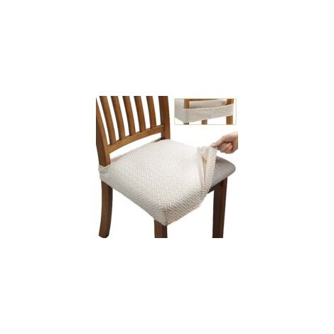 4er-set Stretch-jacquard-sitzbezüge – Langstreifenmuster – Beige