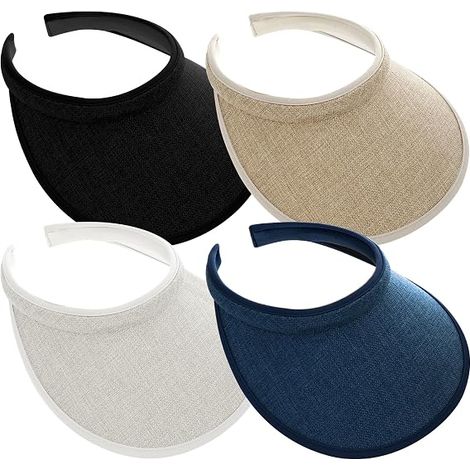4er-set Sonnenblenden Für Damen – Uv-schutz – Breite, Aufsteckbare Blende – Golf-sonnenblende – Ideal Für Sommersport, Reisen Und Outdoor-aktivitäten