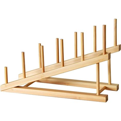 Abtropfgestell Aus Bambus, Abtropfgestell Aus Holz Für Teller, Tassen, Deckel Und Bücher