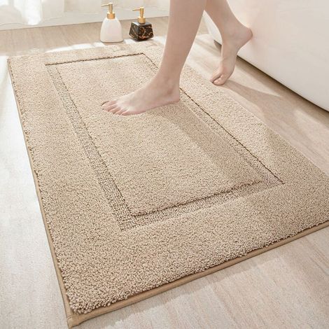 Badematte 60 X 110 Cm, Saugfähig Und Rutschfest, Maschinenwaschbar, Weiche Mikrofaser-badematte Für Badewanne, Dusche Und Badezimmer (beige)