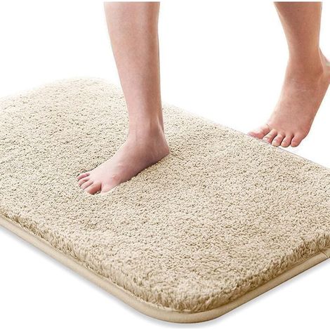 Badematte, Saugfähig, Rutschfest, Weich Und Hautfreundlich, Waschbar, 50 X 80 Cm, Beige