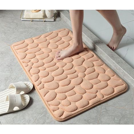 Badematte – Kieselsteinmuster – Rutschfest Auf Fliesen – 40 X 60 Cm, Kamel