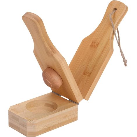 Bananenpresse Aus Holz – 2-in-1-bananenpresse Aus Bambus – Mit Griff – Große Bananenschale – 21 X 8 X 6 Cm
