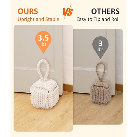 Dekorativer Türstopper – Hübscher Seilknoten, Stabiler Und Beschwerter Türstopper, Für Den Innenbereich Von Zuhause Und Schule, Beige